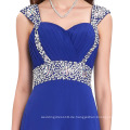 Grace Karin Wide Schultergurte Sequins Perlen Royal Blue Formal Lange Großhandel Abendkleid CL4446-4